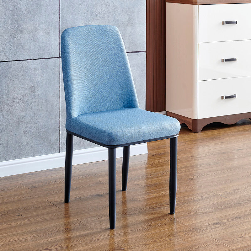Contemporary Home Side Chair Parsons Back Metal Dining Room Chair with Sponge Cushion Blue Black 1 Piece Clearhalo ' kitchen&dining_furn' 'Dining Chairs' 'Dining Tables & Seating' 'dining_chair' 'Furniture' 'furniture_dining_chair' 'Kitchen & Dining Furniture' 'kitchen' 3540808