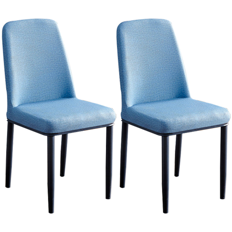 Contemporary Home Side Chair Parsons Back Metal Dining Room Chair with Sponge Cushion Blue Black Set of 2 Clearhalo ' kitchen&dining_furn' 'Dining Chairs' 'Dining Tables & Seating' 'dining_chair' 'Furniture' 'furniture_dining_chair' 'Kitchen & Dining Furniture' 'kitchen' 3540809