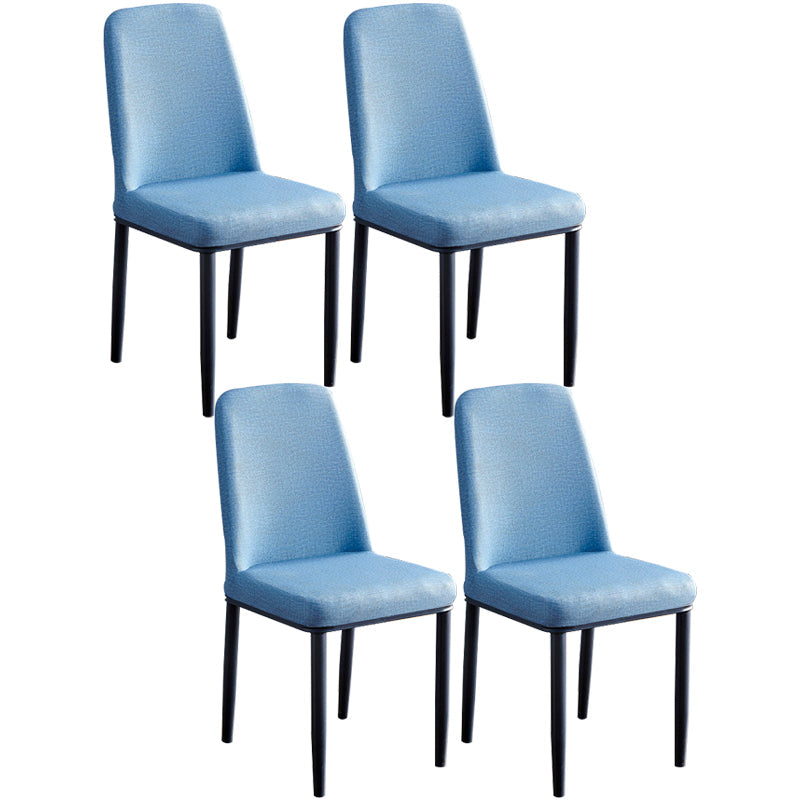 Contemporary Home Side Chair Parsons Back Metal Dining Room Chair with Sponge Cushion Blue Black Set of 4 Clearhalo ' kitchen&dining_furn' 'Dining Chairs' 'Dining Tables & Seating' 'dining_chair' 'Furniture' 'furniture_dining_chair' 'Kitchen & Dining Furniture' 'kitchen' 3540810