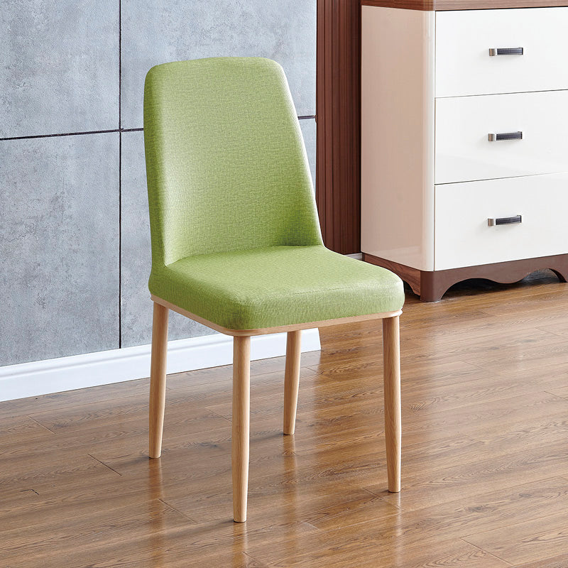 Contemporary Home Side Chair Parsons Back Metal Dining Room Chair with Sponge Cushion Green Natural Wood 1 Piece Clearhalo ' kitchen&dining_furn' 'Dining Chairs' 'Dining Tables & Seating' 'dining_chair' 'Furniture' 'furniture_dining_chair' 'Kitchen & Dining Furniture' 'kitchen' 3540811