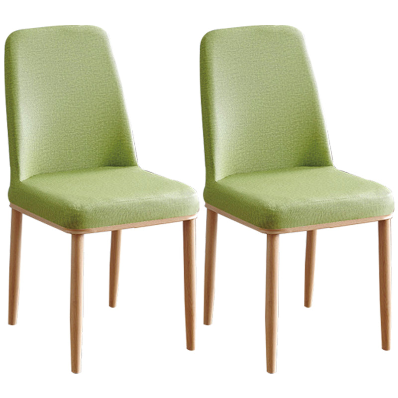 Contemporary Home Side Chair Parsons Back Metal Dining Room Chair with Sponge Cushion Green Natural Wood Set of 2 Clearhalo ' kitchen&dining_furn' 'Dining Chairs' 'Dining Tables & Seating' 'dining_chair' 'Furniture' 'furniture_dining_chair' 'Kitchen & Dining Furniture' 'kitchen' 3540812
