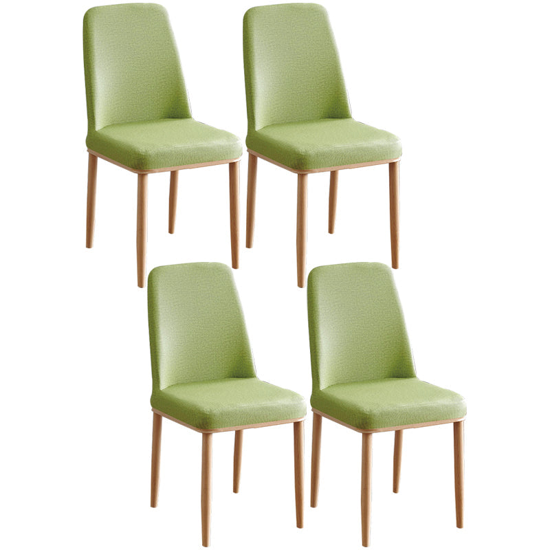 Contemporary Home Side Chair Parsons Back Metal Dining Room Chair with Sponge Cushion Green Natural Wood Set of 4 Clearhalo ' kitchen&dining_furn' 'Dining Chairs' 'Dining Tables & Seating' 'dining_chair' 'Furniture' 'furniture_dining_chair' 'Kitchen & Dining Furniture' 'kitchen' 3540813