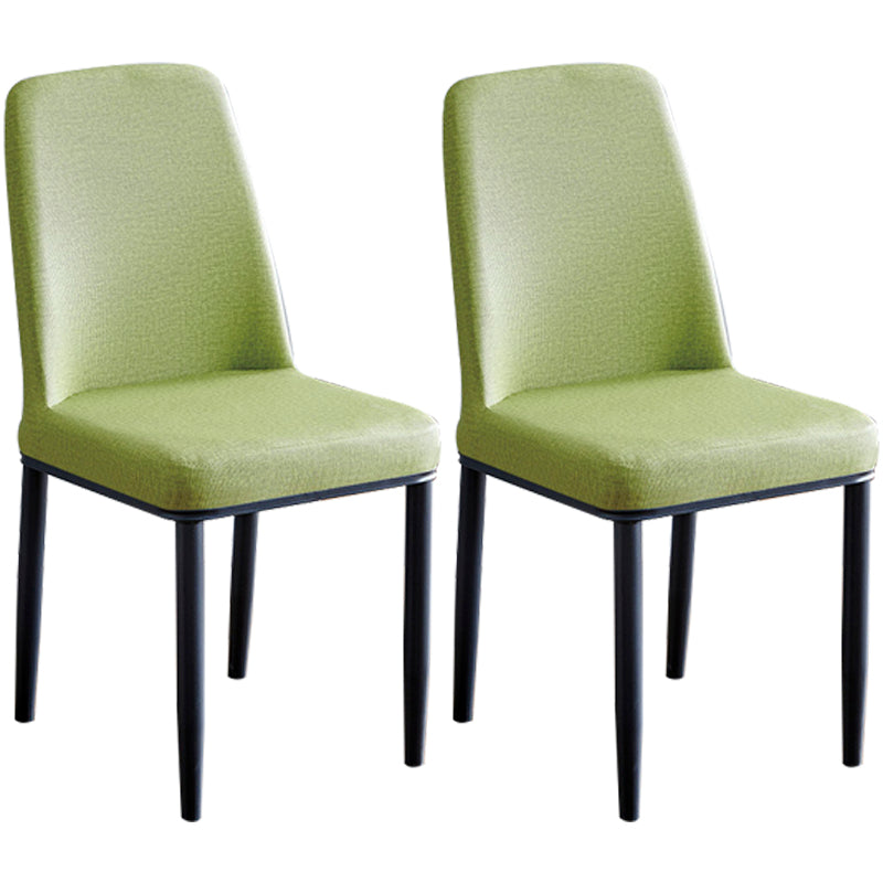 Contemporary Home Side Chair Parsons Back Metal Dining Room Chair with Sponge Cushion Green Black Set of 2 Clearhalo ' kitchen&dining_furn' 'Dining Chairs' 'Dining Tables & Seating' 'dining_chair' 'Furniture' 'furniture_dining_chair' 'Kitchen & Dining Furniture' 'kitchen' 3540815