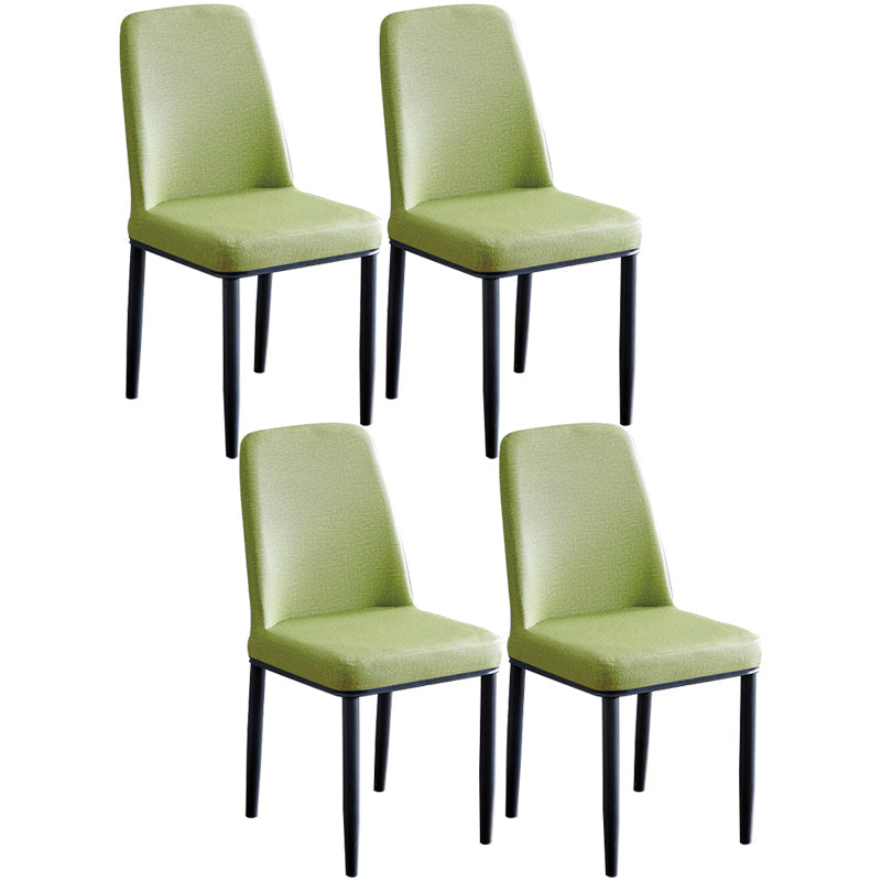 Contemporary Home Side Chair Parsons Back Metal Dining Room Chair with Sponge Cushion Green Black Set of 4 Clearhalo ' kitchen&dining_furn' 'Dining Chairs' 'Dining Tables & Seating' 'dining_chair' 'Furniture' 'furniture_dining_chair' 'Kitchen & Dining Furniture' 'kitchen' 3540816