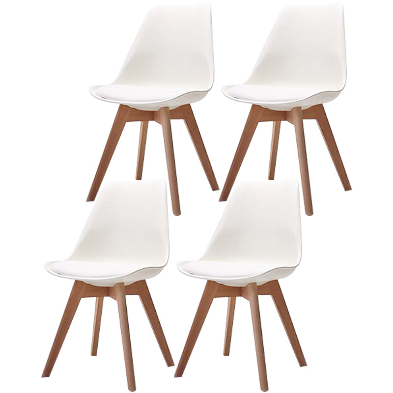 Scandinavian Style Beech Wood Chairs Kitchen Dining Room Solid Side Chair White Set of 4 Clearhalo ' kitchen&dining_furn' 'Dining Chairs' 'Dining Tables & Seating' 'dining_chair' 'Furniture' 'furniture_dining_chair' 'Kitchen & Dining Furniture' 'kitchen' 3540821