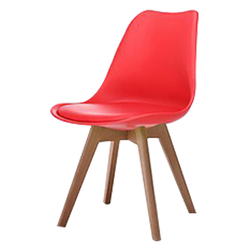 Scandinavian Style Beech Wood Chairs Kitchen Dining Room Solid Side Chair Red 1 Piece Clearhalo ' kitchen&dining_furn' 'Dining Chairs' 'Dining Tables & Seating' 'dining_chair' 'Furniture' 'furniture_dining_chair' 'Kitchen & Dining Furniture' 'kitchen' 3540823
