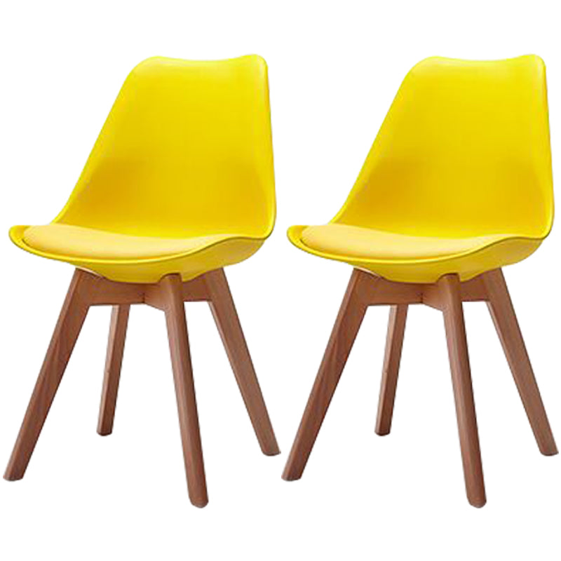 Scandinavian Style Beech Wood Chairs Kitchen Dining Room Solid Side Chair Yellow Set of 2 Clearhalo ' kitchen&dining_furn' 'Dining Chairs' 'Dining Tables & Seating' 'dining_chair' 'Furniture' 'furniture_dining_chair' 'Kitchen & Dining Furniture' 'kitchen' 3540832
