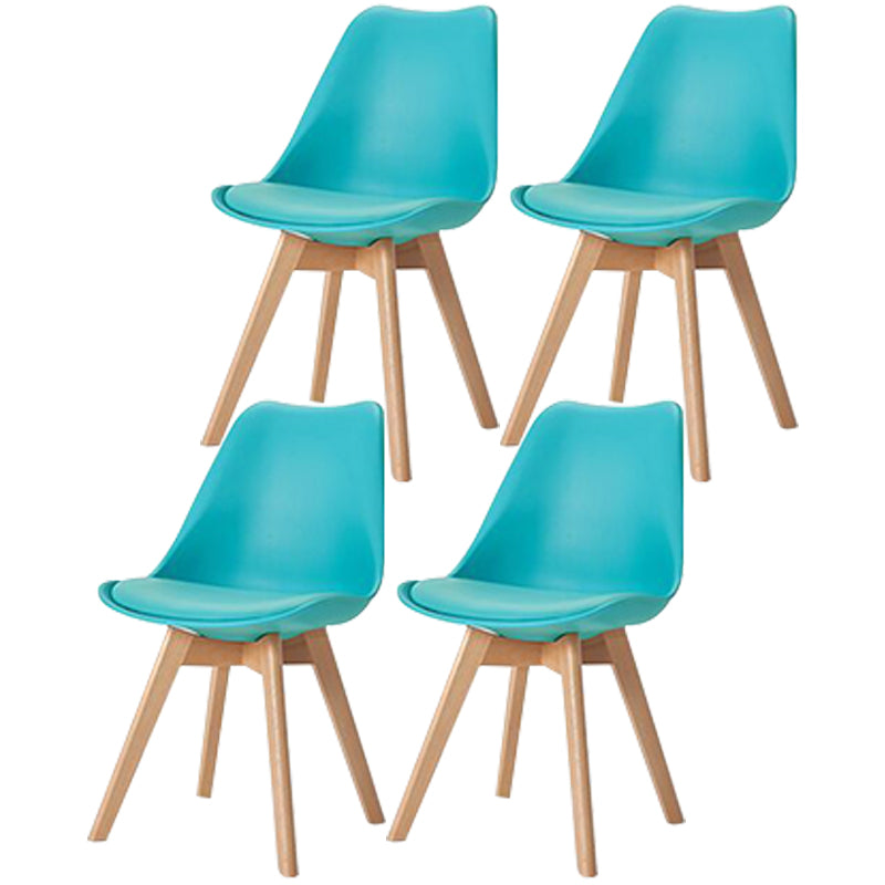 Scandinavian Style Beech Wood Chairs Kitchen Dining Room Solid Side Chair Blue Set of 4 Clearhalo ' kitchen&dining_furn' 'Dining Chairs' 'Dining Tables & Seating' 'dining_chair' 'Furniture' 'furniture_dining_chair' 'Kitchen & Dining Furniture' 'kitchen' 3540836
