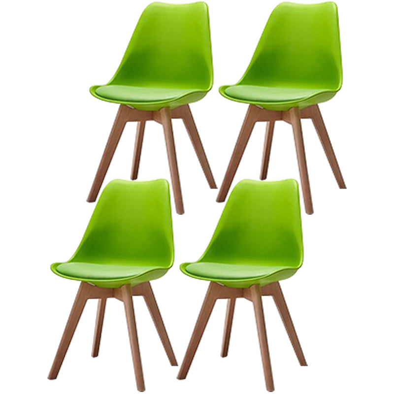 Scandinavian Style Beech Wood Chairs Kitchen Dining Room Solid Side Chair Green Set of 4 Clearhalo ' kitchen&dining_furn' 'Dining Chairs' 'Dining Tables & Seating' 'dining_chair' 'Furniture' 'furniture_dining_chair' 'Kitchen & Dining Furniture' 'kitchen' 3540839