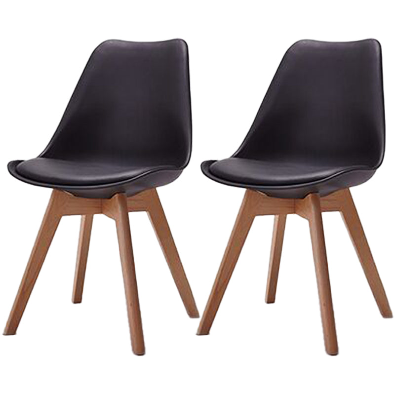 Scandinavian Style Beech Wood Chairs Kitchen Dining Room Solid Side Chair Black Set of 2 Clearhalo ' kitchen&dining_furn' 'Dining Chairs' 'Dining Tables & Seating' 'dining_chair' 'Furniture' 'furniture_dining_chair' 'Kitchen & Dining Furniture' 'kitchen' 3540844