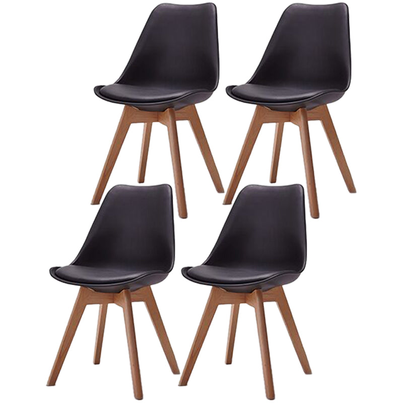 Scandinavian Style Beech Wood Chairs Kitchen Dining Room Solid Side Chair Black Set of 4 Clearhalo ' kitchen&dining_furn' 'Dining Chairs' 'Dining Tables & Seating' 'dining_chair' 'Furniture' 'furniture_dining_chair' 'Kitchen & Dining Furniture' 'kitchen' 3540845