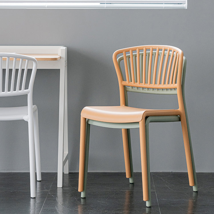 Nordic Style Plastic Dining Room Chair Slat Back Dining Side Chair for Home Use Clearhalo ' kitchen&dining_furn' 'Dining Chairs' 'Dining Tables & Seating' 'dining_chair' 'furn' 'furn_dining_chair' 'Furniture' 'furniture_dining_chair' 'Kitchen & Dining Furniture' 'kitchen' 3540873