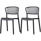 Nordic Style Plastic Dining Room Chair Slat Back Dining Side Chair for Home Use Black 2 Piece Set Clearhalo ' kitchen&dining_furn' 'Dining Chairs' 'Dining Tables & Seating' 'dining_chair' 'furn' 'furn_dining_chair' 'Furniture' 'furniture_dining_chair' 'Kitchen & Dining Furniture' 'kitchen' 3540874
