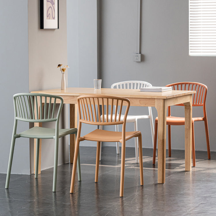 Nordic Style Plastic Dining Room Chair Slat Back Dining Side Chair for Home Use Clearhalo ' kitchen&dining_furn' 'Dining Chairs' 'Dining Tables & Seating' 'dining_chair' 'furn' 'furn_dining_chair' 'Furniture' 'furniture_dining_chair' 'Kitchen & Dining Furniture' 'kitchen' 3540876