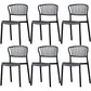 Nordic Style Plastic Dining Room Chair Slat Back Dining Side Chair for Home Use Black 6 Piece Set Clearhalo ' kitchen&dining_furn' 'Dining Chairs' 'Dining Tables & Seating' 'dining_chair' 'furn' 'furn_dining_chair' 'Furniture' 'furniture_dining_chair' 'Kitchen & Dining Furniture' 'kitchen' 3540877
