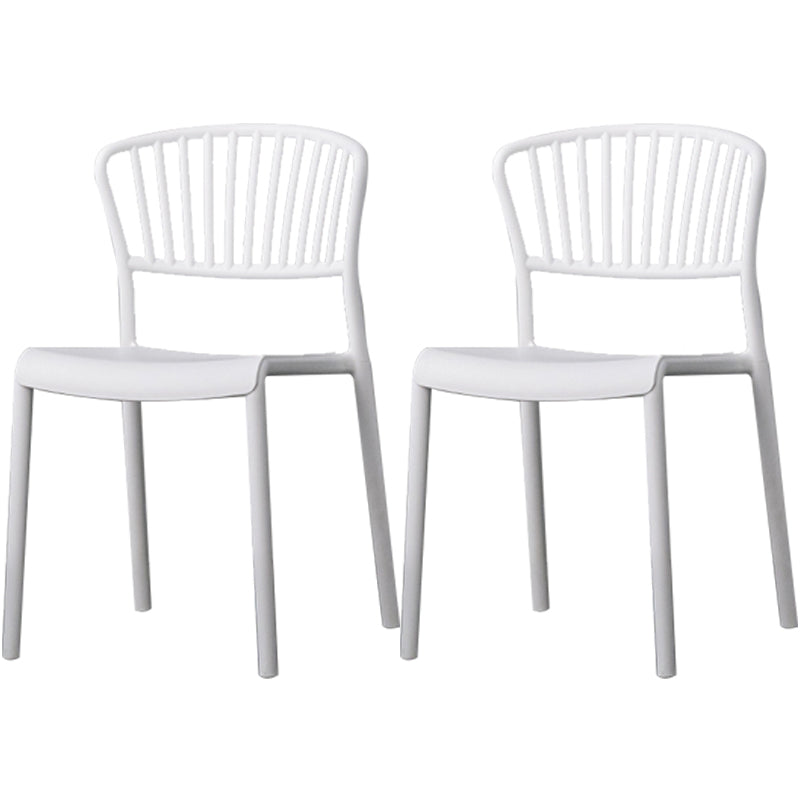 Nordic Style Plastic Dining Room Chair Slat Back Dining Side Chair for Home Use White 2 Piece Set Clearhalo ' kitchen&dining_furn' 'Dining Chairs' 'Dining Tables & Seating' 'dining_chair' 'furn' 'furn_dining_chair' 'Furniture' 'furniture_dining_chair' 'Kitchen & Dining Furniture' 'kitchen' 3540879