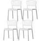 Nordic Style Plastic Dining Room Chair Slat Back Dining Side Chair for Home Use White 4 Piece Set Clearhalo ' kitchen&dining_furn' 'Dining Chairs' 'Dining Tables & Seating' 'dining_chair' 'furn' 'furn_dining_chair' 'Furniture' 'furniture_dining_chair' 'Kitchen & Dining Furniture' 'kitchen' 3540882