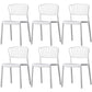Nordic Style Plastic Dining Room Chair Slat Back Dining Side Chair for Home Use White 6 Piece Set Clearhalo ' kitchen&dining_furn' 'Dining Chairs' 'Dining Tables & Seating' 'dining_chair' 'furn' 'furn_dining_chair' 'Furniture' 'furniture_dining_chair' 'Kitchen & Dining Furniture' 'kitchen' 3540883