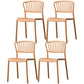 Nordic Style Plastic Dining Room Chair Slat Back Dining Side Chair for Home Use Orange 4 Piece Set Clearhalo ' kitchen&dining_furn' 'Dining Chairs' 'Dining Tables & Seating' 'dining_chair' 'furn' 'furn_dining_chair' 'Furniture' 'furniture_dining_chair' 'Kitchen & Dining Furniture' 'kitchen' 3540887