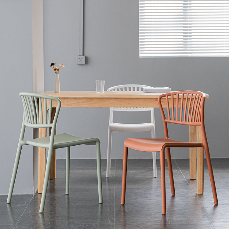 Nordic Style Plastic Dining Room Chair Slat Back Dining Side Chair for Home Use Clearhalo ' kitchen&dining_furn' 'Dining Chairs' 'Dining Tables & Seating' 'dining_chair' 'furn' 'furn_dining_chair' 'Furniture' 'furniture_dining_chair' 'Kitchen & Dining Furniture' 'kitchen' 3540895