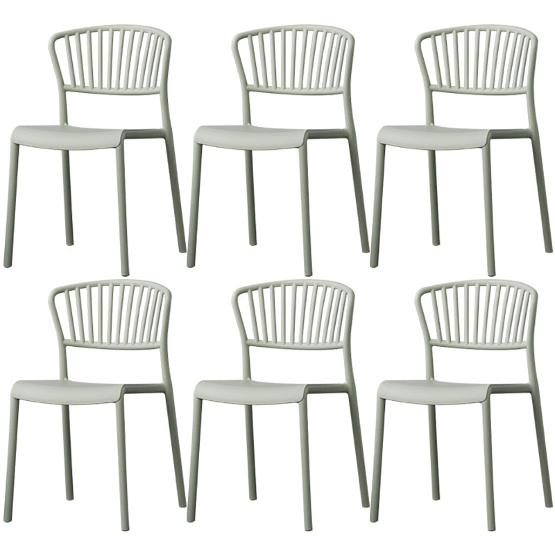 Nordic Style Plastic Dining Room Chair Slat Back Dining Side Chair for Home Use Green 6 Piece Set Clearhalo ' kitchen&dining_furn' 'Dining Chairs' 'Dining Tables & Seating' 'dining_chair' 'furn' 'furn_dining_chair' 'Furniture' 'furniture_dining_chair' 'Kitchen & Dining Furniture' 'kitchen' 3540896