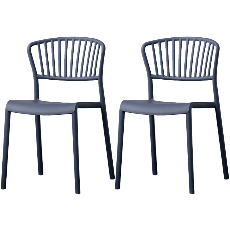 Nordic Style Plastic Dining Room Chair Slat Back Dining Side Chair for Home Use Navy 2 Piece Set Clearhalo ' kitchen&dining_furn' 'Dining Chairs' 'Dining Tables & Seating' 'dining_chair' 'furn' 'furn_dining_chair' 'Furniture' 'furniture_dining_chair' 'Kitchen & Dining Furniture' 'kitchen' 3540898