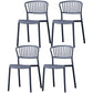 Nordic Style Plastic Dining Room Chair Slat Back Dining Side Chair for Home Use Navy 4 Piece Set Clearhalo ' kitchen&dining_furn' 'Dining Chairs' 'Dining Tables & Seating' 'dining_chair' 'furn' 'furn_dining_chair' 'Furniture' 'furniture_dining_chair' 'Kitchen & Dining Furniture' 'kitchen' 3540900