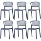 Nordic Style Plastic Dining Room Chair Slat Back Dining Side Chair for Home Use Navy 6 Piece Set Clearhalo ' kitchen&dining_furn' 'Dining Chairs' 'Dining Tables & Seating' 'dining_chair' 'furn' 'furn_dining_chair' 'Furniture' 'furniture_dining_chair' 'Kitchen & Dining Furniture' 'kitchen' 3540901