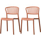 Nordic Style Plastic Dining Room Chair Slat Back Dining Side Chair for Home Use Orange-Red 2 Piece Set Clearhalo ' kitchen&dining_furn' 'Dining Chairs' 'Dining Tables & Seating' 'dining_chair' 'furn' 'furn_dining_chair' 'Furniture' 'furniture_dining_chair' 'Kitchen & Dining Furniture' 'kitchen' 3540902