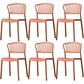 Nordic Style Plastic Dining Room Chair Slat Back Dining Side Chair for Home Use Orange-Red 6 Piece Set Clearhalo ' kitchen&dining_furn' 'Dining Chairs' 'Dining Tables & Seating' 'dining_chair' 'furn' 'furn_dining_chair' 'Furniture' 'furniture_dining_chair' 'Kitchen & Dining Furniture' 'kitchen' 3540904