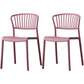 Nordic Style Plastic Dining Room Chair Slat Back Dining Side Chair for Home Use Purple-Red 2 Piece Set Clearhalo ' kitchen&dining_furn' 'Dining Chairs' 'Dining Tables & Seating' 'dining_chair' 'furn' 'furn_dining_chair' 'Furniture' 'furniture_dining_chair' 'Kitchen & Dining Furniture' 'kitchen' 3540905