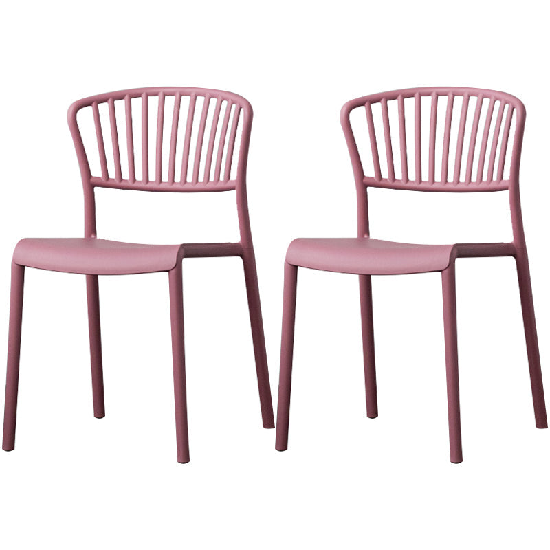 Nordic Style Plastic Dining Room Chair Slat Back Dining Side Chair for Home Use Purple-Red 2 Piece Set Clearhalo ' kitchen&dining_furn' 'Dining Chairs' 'Dining Tables & Seating' 'dining_chair' 'furn' 'furn_dining_chair' 'Furniture' 'furniture_dining_chair' 'Kitchen & Dining Furniture' 'kitchen' 3540905