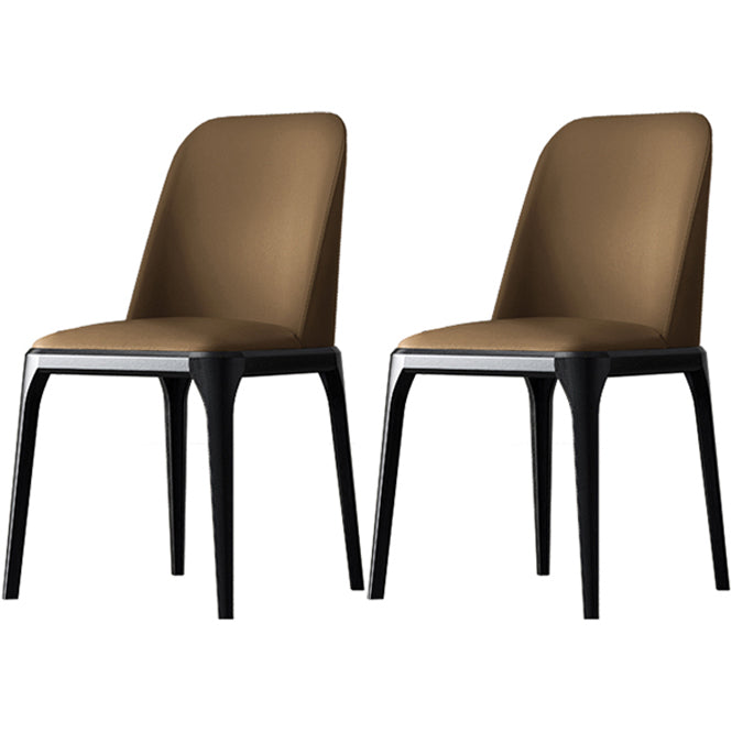 Solid Wood Industrial Dining Room Chair Matte Finish Parsons Dining Chair Coffee 2 Piece Set Clearhalo ' kitchen&dining_furn' 'Dining Chairs' 'Dining Tables & Seating' 'dining_chair' 'furn' 'furn_dining_chair' 'Furniture' 'furniture_dining_chair' 'Kitchen & Dining Furniture' 'kitchen' 3540910