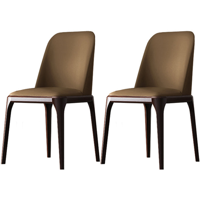 Solid Wood Industrial Dining Room Chair Matte Finish Parsons Dining Chair Dark Coffee 2 Piece Set Clearhalo ' kitchen&dining_furn' 'Dining Chairs' 'Dining Tables & Seating' 'dining_chair' 'furn' 'furn_dining_chair' 'Furniture' 'furniture_dining_chair' 'Kitchen & Dining Furniture' 'kitchen' 3540917