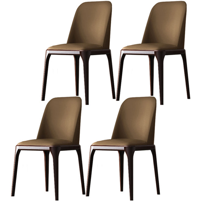 Solid Wood Industrial Dining Room Chair Matte Finish Parsons Dining Chair Dark Coffee 4 Piece Set Clearhalo ' kitchen&dining_furn' 'Dining Chairs' 'Dining Tables & Seating' 'dining_chair' 'furn' 'furn_dining_chair' 'Furniture' 'furniture_dining_chair' 'Kitchen & Dining Furniture' 'kitchen' 3540919
