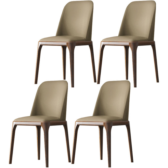 Solid Wood Industrial Dining Room Chair Matte Finish Parsons Dining Chair Light Khaki 4 Piece Set Clearhalo ' kitchen&dining_furn' 'Dining Chairs' 'Dining Tables & Seating' 'dining_chair' 'furn' 'furn_dining_chair' 'Furniture' 'furniture_dining_chair' 'Kitchen & Dining Furniture' 'kitchen' 3540927