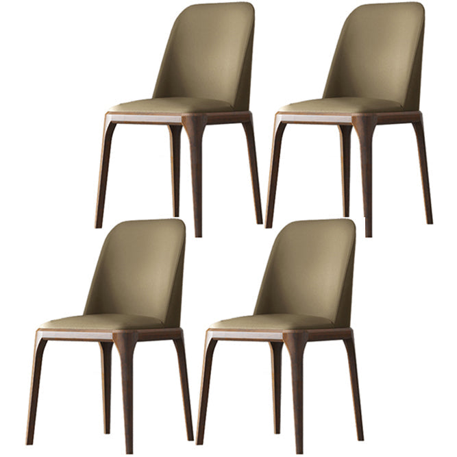 Solid Wood Industrial Dining Room Chair Matte Finish Parsons Dining Chair Dark Khaki 4 Piece Set Clearhalo ' kitchen&dining_furn' 'Dining Chairs' 'Dining Tables & Seating' 'dining_chair' 'furn' 'furn_dining_chair' 'Furniture' 'furniture_dining_chair' 'Kitchen & Dining Furniture' 'kitchen' 3540930