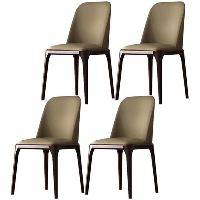 Solid Wood Industrial Dining Room Chair Matte Finish Parsons Dining Chair Khaki 4 Piece Set Clearhalo ' kitchen&dining_furn' 'Dining Chairs' 'Dining Tables & Seating' 'dining_chair' 'furn' 'furn_dining_chair' 'Furniture' 'furniture_dining_chair' 'Kitchen & Dining Furniture' 'kitchen' 3540933