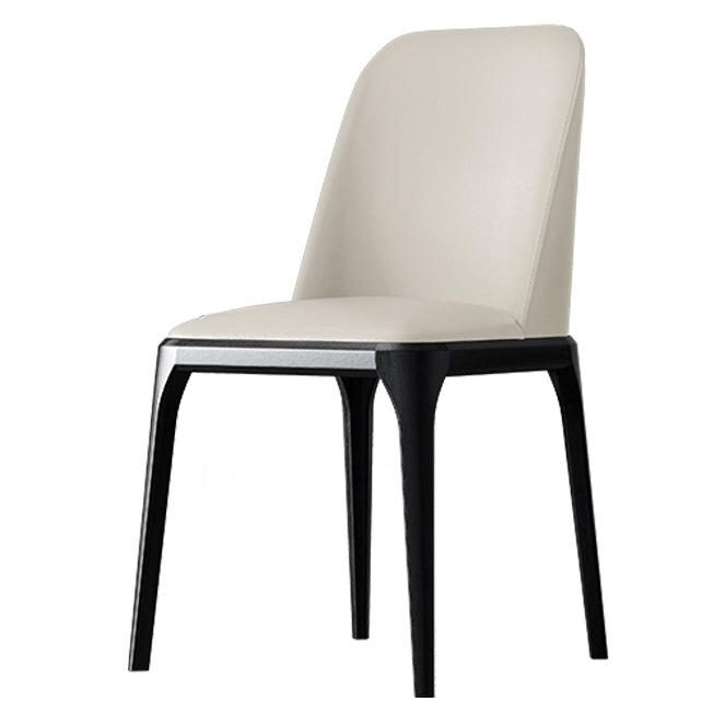 Solid Wood Industrial Dining Room Chair Matte Finish Parsons Dining Chair Off-White 1 Piece Clearhalo ' kitchen&dining_furn' 'Dining Chairs' 'Dining Tables & Seating' 'dining_chair' 'furn' 'furn_dining_chair' 'Furniture' 'furniture_dining_chair' 'Kitchen & Dining Furniture' 'kitchen' 3540940