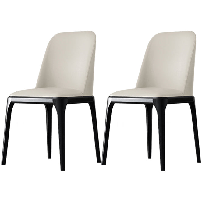 Solid Wood Industrial Dining Room Chair Matte Finish Parsons Dining Chair Off-White 2 Piece Set Clearhalo ' kitchen&dining_furn' 'Dining Chairs' 'Dining Tables & Seating' 'dining_chair' 'furn' 'furn_dining_chair' 'Furniture' 'furniture_dining_chair' 'Kitchen & Dining Furniture' 'kitchen' 3540941