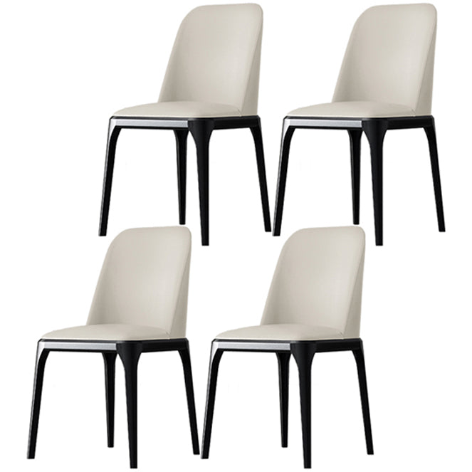 Solid Wood Industrial Dining Room Chair Matte Finish Parsons Dining Chair Off-White 4 Piece Set Clearhalo ' kitchen&dining_furn' 'Dining Chairs' 'Dining Tables & Seating' 'dining_chair' 'furn' 'furn_dining_chair' 'Furniture' 'furniture_dining_chair' 'Kitchen & Dining Furniture' 'kitchen' 3540942