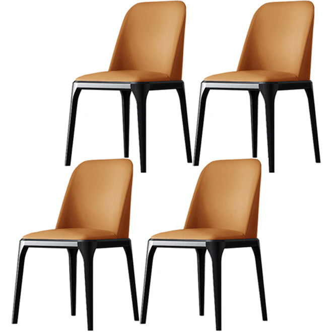 Solid Wood Industrial Dining Room Chair Matte Finish Parsons Dining Chair Orange 4 Piece Set Clearhalo ' kitchen&dining_furn' 'Dining Chairs' 'Dining Tables & Seating' 'dining_chair' 'furn' 'furn_dining_chair' 'Furniture' 'furniture_dining_chair' 'Kitchen & Dining Furniture' 'kitchen' 3540945