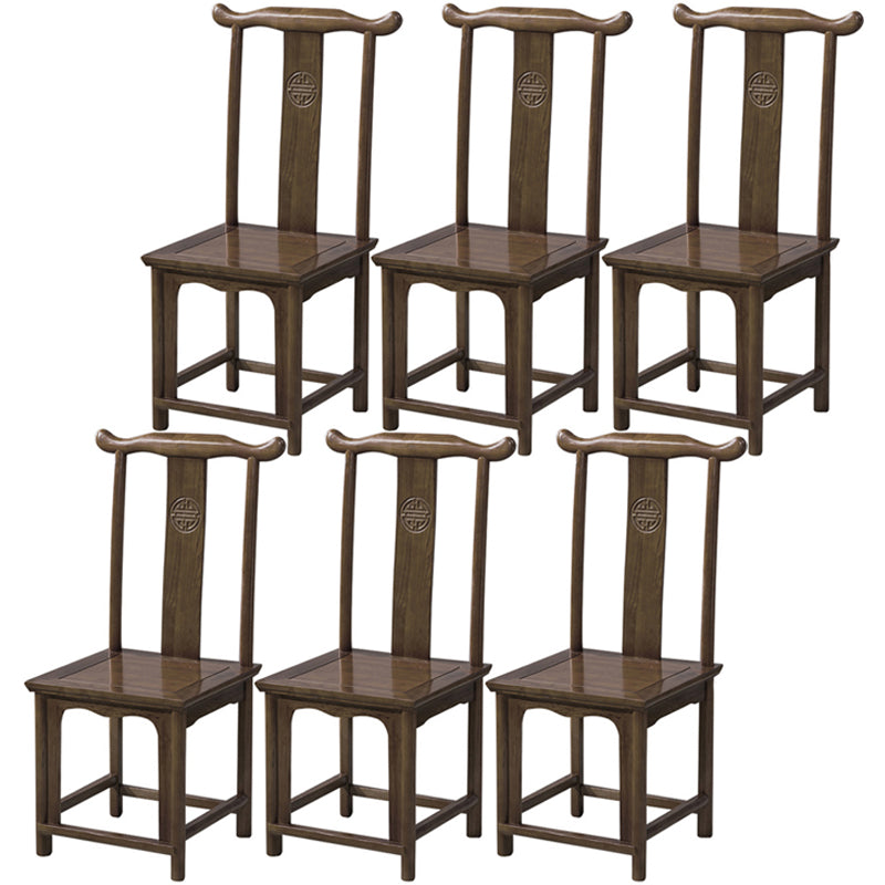 Traditional Style Solid Wood Side Chair Matte Finish Slat Back Dining Chair Dark Wood 6 Piece Set Clearhalo ' kitchen&dining_furn' 'Dining Chairs' 'Dining Tables & Seating' 'dining_chair' 'furn' 'furn_dining_chair' 'Furniture' 'furniture_dining_chair' 'Kitchen & Dining Furniture' 'kitchen' 3540956