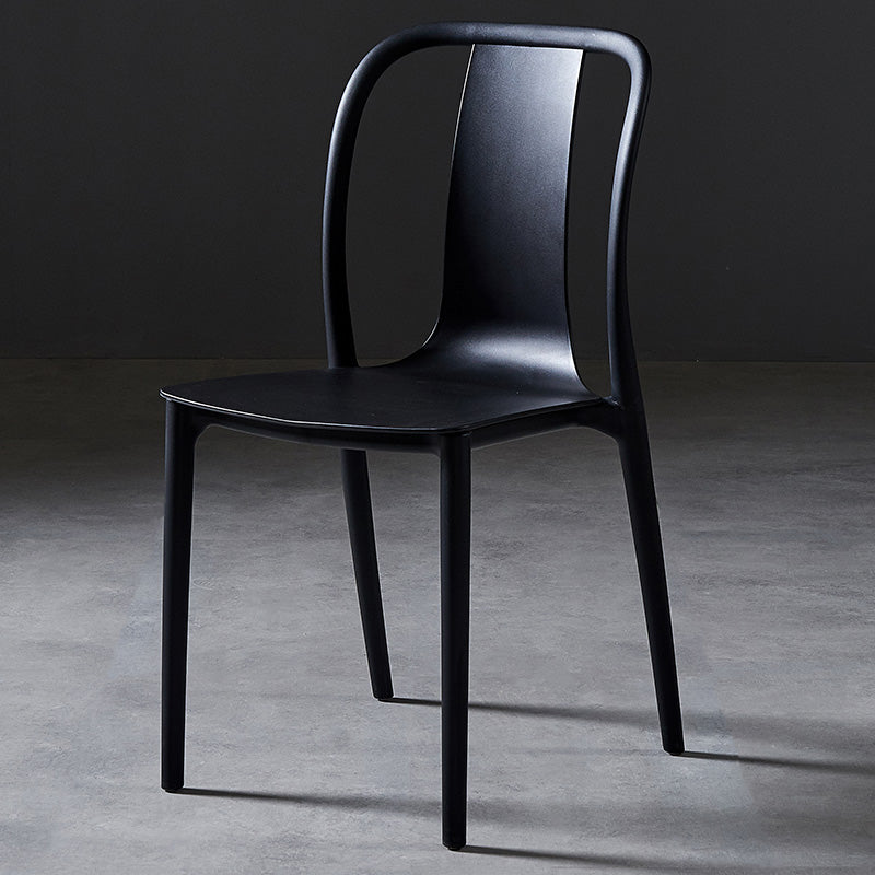 Plastic Dining Chairs Contemporary Style Side Chair Set for Dining Room Black 1 Piece Clearhalo ' kitchen&dining_furn' 'Dining Chairs' 'Dining Tables & Seating' 'dining_chair' 'Furniture' 'furniture_dining_chair' 'Kitchen & Dining Furniture' 'kitchen' 3540971