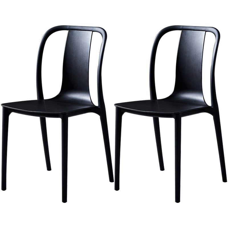 Plastic Dining Chairs Contemporary Style Side Chair Set for Dining Room Black Set of 2 Clearhalo ' kitchen&dining_furn' 'Dining Chairs' 'Dining Tables & Seating' 'dining_chair' 'Furniture' 'furniture_dining_chair' 'Kitchen & Dining Furniture' 'kitchen' 3540972