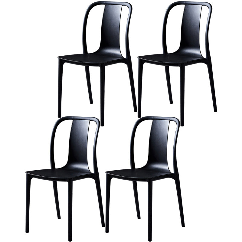 Plastic Dining Chairs Contemporary Style Side Chair Set for Dining Room Black Set of 4 Clearhalo ' kitchen&dining_furn' 'Dining Chairs' 'Dining Tables & Seating' 'dining_chair' 'Furniture' 'furniture_dining_chair' 'Kitchen & Dining Furniture' 'kitchen' 3540974