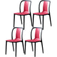 Plastic Dining Chairs Contemporary Style Side Chair Set for Dining Room Red Set of 4 Clearhalo ' kitchen&dining_furn' 'Dining Chairs' 'Dining Tables & Seating' 'dining_chair' 'Furniture' 'furniture_dining_chair' 'Kitchen & Dining Furniture' 'kitchen' 3540980