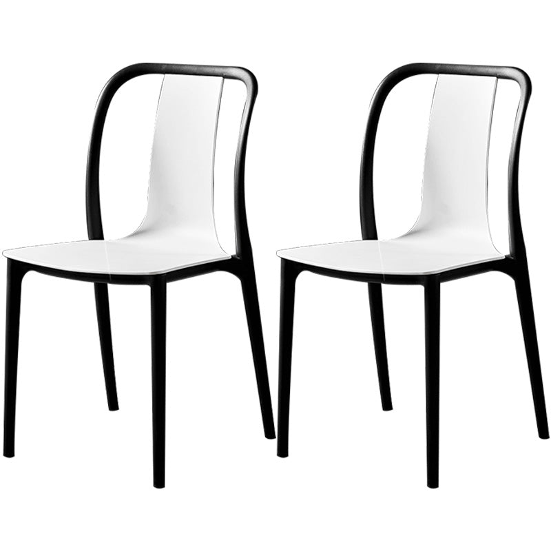 Plastic Dining Chairs Contemporary Style Side Chair Set for Dining Room White Set of 2 Clearhalo ' kitchen&dining_furn' 'Dining Chairs' 'Dining Tables & Seating' 'dining_chair' 'Furniture' 'furniture_dining_chair' 'Kitchen & Dining Furniture' 'kitchen' 3540984