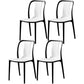 Plastic Dining Chairs Contemporary Style Side Chair Set for Dining Room White Set of 4 Clearhalo ' kitchen&dining_furn' 'Dining Chairs' 'Dining Tables & Seating' 'dining_chair' 'Furniture' 'furniture_dining_chair' 'Kitchen & Dining Furniture' 'kitchen' 3540986