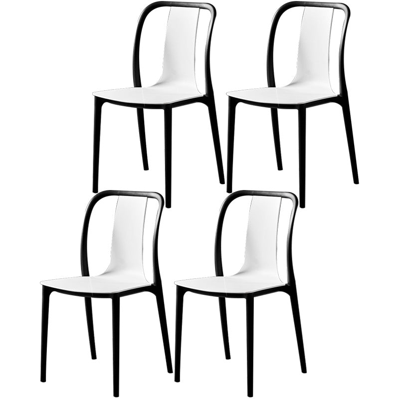 Plastic Dining Chairs Contemporary Style Side Chair Set for Dining Room White Set of 4 Clearhalo ' kitchen&dining_furn' 'Dining Chairs' 'Dining Tables & Seating' 'dining_chair' 'Furniture' 'furniture_dining_chair' 'Kitchen & Dining Furniture' 'kitchen' 3540986
